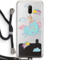 Vliegende eenhoorn: OnePlus 6 Transparant Hoesje met koord