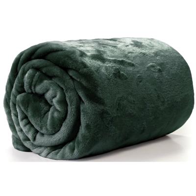 Unique Living Plaid - fleece deken - dennengroen - polyester - 130 x 180 cm