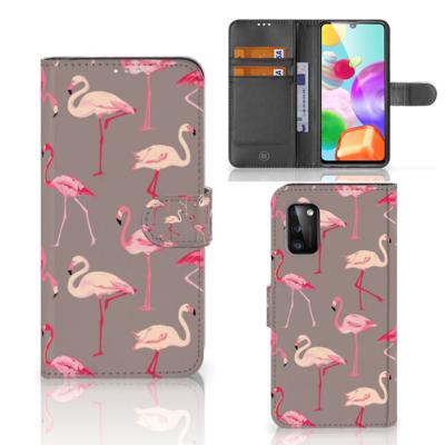 Samsung Galaxy A41 | Telefoonhoesje | Met pasjeshouder | Flamingo