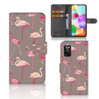 Samsung Galaxy A41 | Telefoonhoesje | Met pasjeshouder | Flamingo