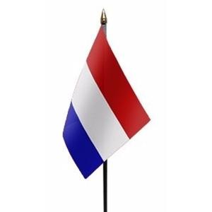 Nederland - mini vlaggetje van 10 x 15 cm op stokje - Landen vlag - H27 cm