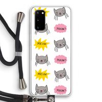 Meow: Samsung Galaxy S20 Transparant Hoesje met koord