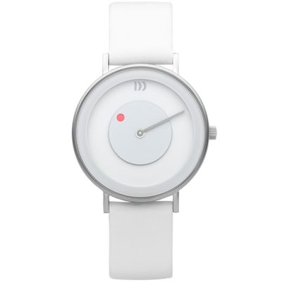 Danish Design IQ12Q1260 Horloge Måne Gold Large staal-leder zilverkleurig-wit 39 mm Danish Design IQ12Q1260 Horloge Måne Gold Large staal-leder zilverkleurig-wit 39 mm