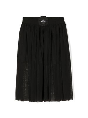 Mini Rodini jupe mi-longue à fleurs appliquées - Noir
