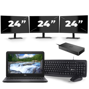 Dell Latitude 3310 - Intel Core i3-8e Generatie - 13 inch - 8GB RAM - 256GB SSD - Windows 11 + 3x 24 inch Monitor