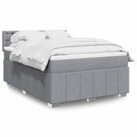 Boxspring met matras stof lichtgrijs 140x200 cm