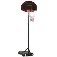 HOMCOM basketbalring, in hoogte verstelbaar, vulbaar onderstel, zeer stabiel, zwart, 131 x 49 x 195-250 cm