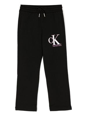 Calvin Klein Kids pantalon de jogging en coton à logo imprimé - Noir
