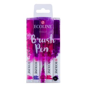 Brushpen Talens Ecoline set-violet blister Ãƒ 5 stuks ass