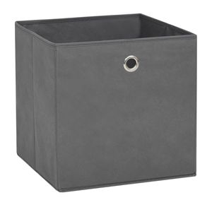 The Living Store Opvouwbare Opbergboxen - Grijs - 28 x 28 x 28 cm - Nonwoven stof