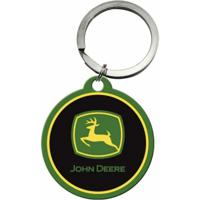 Sleutelhanger Tractor/trekker thema - John Deere - 4,5 x 6 cm - staal/epoxy