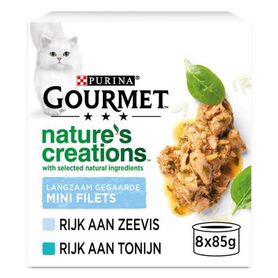 GOURMET Nature&apos;s Creations Zeevis, Tonijn kattenvoer nat 8x85gr