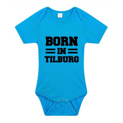 Born in Tilburg cadeau baby rompertje blauw jongens