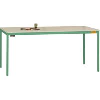 Manuflex LD1908.6011 ESD ESD-werktafel UNIDESK met melamine schijf, onderstel Reseda groen RAL 6011, bxdxh = 1200 x 800 x 720-730 mm Reseda groen (RAL 9010)