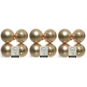 12x Donker parel/champagne kerstballen 10 cm kunststof mat/glans