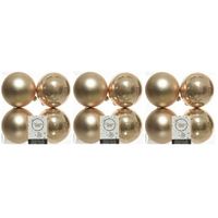 12x Donker parel/champagne kerstballen 10 cm kunststof mat/glans