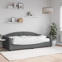 Slaapbank met matras 100x200 cm stof donkergrijs