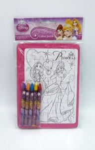 Van Der Doelen Disney princess puzzel die je zelf mag inkleuren, 28 stukjes met kleurpotloden
