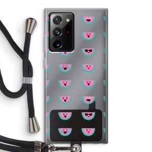 Smiley watermeloenprint: Samsung Galaxy Note 20 Ultra / Note 20 Ultra 5G Transparant Hoesje met koord