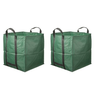 10x Groene vierkante tuinafvalzakken opvouwbaar 252 liter 10x Groene vierkante tuinafvalzakken opvouwbaar 252 liter