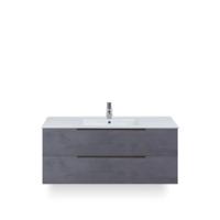 Seville Badmeubelset 120 cm - 2 laden Beton Antraciet Edge greep - Wastafel Enjoy Enkel