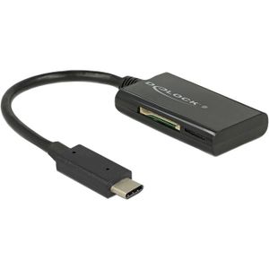 DeLOCK 91740 geheugenkaartlezer USB 3.2 Gen 1 (3.1 Gen 1) Type-C Zwart