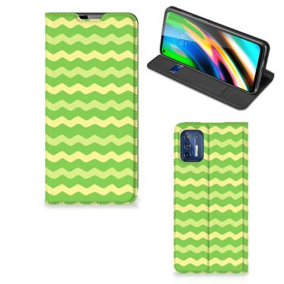 Motorola Moto G9 Plus | Hoesje met Magneet | Waves Green