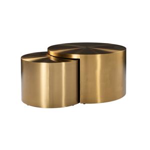 Richmond Ronde Salontafel Big & Rich Set van 2 stuks, brushed gold - Goud