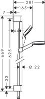 Hansgrohe Crometta 1jet Doucheset 65 Cm. Ecosmart Wit-chroom - thumbnail