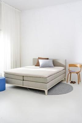 Auping Organic Satijnkatoen Hoeslaken Topper taupe