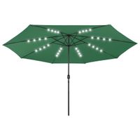 VidaXL Parasol met led-verlichting 400 cm groen