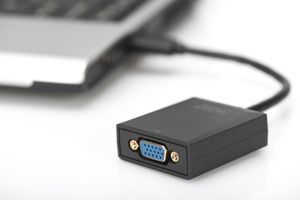 Digitus USB 3.2 Gen 1 (USB 3.0), VGA, Laptop, TV, monitor, Video Adapterkabel [1x USB 3.2 Gen 1 stekker A (USB 3.0) - 1x VGA-bus] DA-70840