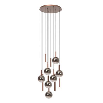 Lucide JASMINE - Hanglamp - Ø 75 cm - LED Dimb. - CCT - 12x4,5W 2200K/3300K - Koper | Premium