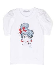 Monnalisa x Disney t-shirt à ornements strassés - Blanc