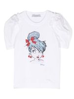 Monnalisa x Disney t-shirt à ornements strassés - Blanc