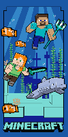 Minecraft Strandlaken Underwater 70 x 140 cm - polyester