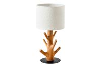 Tafellamp JEWELRY 60cm lampenkap van natuurlijk mangosteenhout bouclé wit - 46648