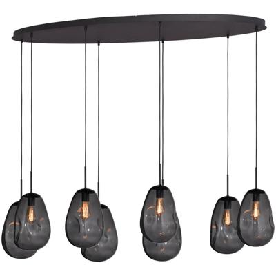 Masterlight HanglampLava Oval 8x smoke glas Ø 22,5cm - 2764-05-160-60-80560