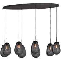 Masterlight HanglampLava Oval 8x smoke glas Ø 22,5cm - 2764-05-160-60-80560