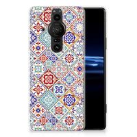 Sony Xperia Pro-I TPU Siliconen Hoesje Tiles Color - thumbnail