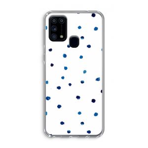 Blauwe stippen: Samsung Galaxy M31 Transparant Hoesje