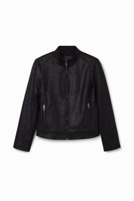 Slim bikerjacke - BLACK - XL