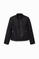 Slim bikerjacke - BLACK - XL
