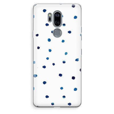 Blauwe stippen: LG G7 Thinq Transparant Hoesje