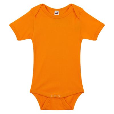 Basic rompertje - oranje - voor baby's - katoen - babyromper - rompers - babykleding