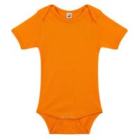 Basic rompertje - oranje - voor baby's - katoen - babyromper - rompers - babykleding