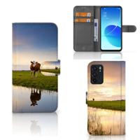 OPPO Reno6 5G | Telefoonhoesje | Met pasjeshouder | Koe