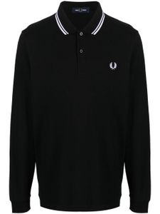 Fred Perry polo en coton à manches longues - Noir