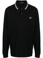 Fred Perry logo-embroidered cotton polo shirt - Noir