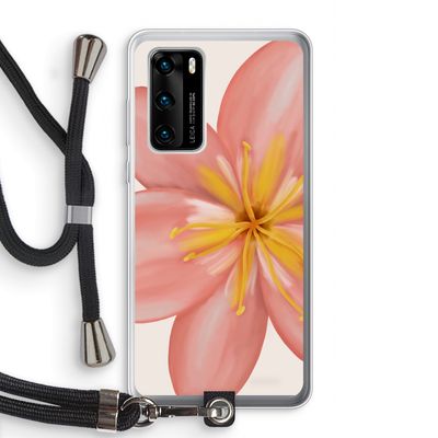 Pink Ellila Flower: Huawei P40 Transparant Hoesje met koord